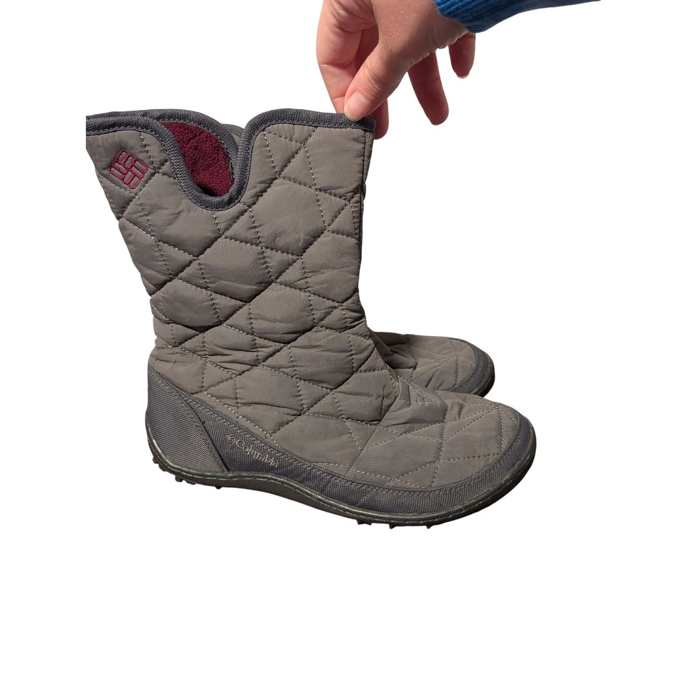 Columbia Minx Mid II Winter Boots Womens 7 Grey Quilted Omni-Heat Waterproof